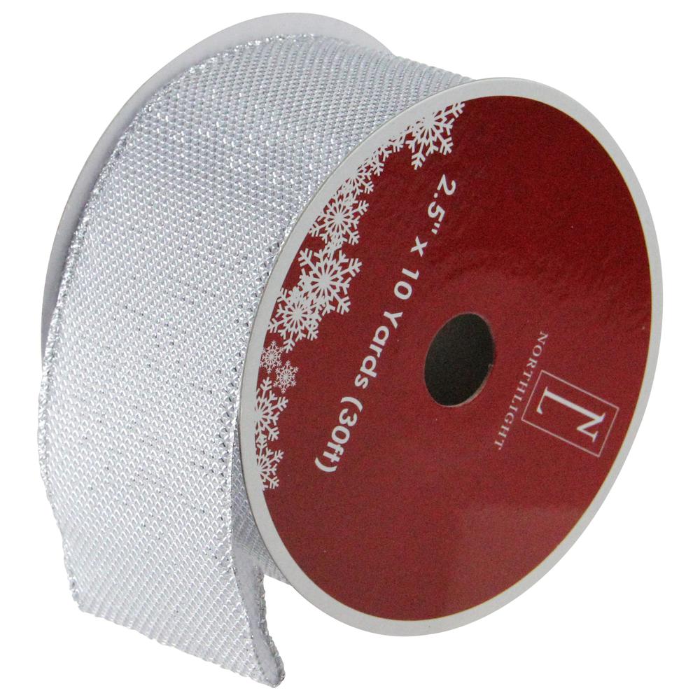 Club Pack of 12 Gray Burlap Wired Christmas Craft Ribbon Spools - 2.5" x 12 Yards. Picture 1