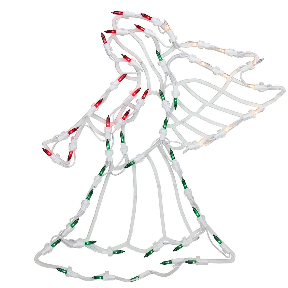 18" Lighted Trumpeting Angel Christmas Window Silhouette Decoration. Picture 1