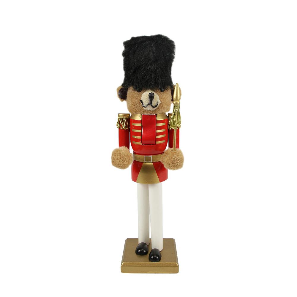 14" Red and Gold Soldier Nutcracker Christmas Table Top Decor. Picture 2