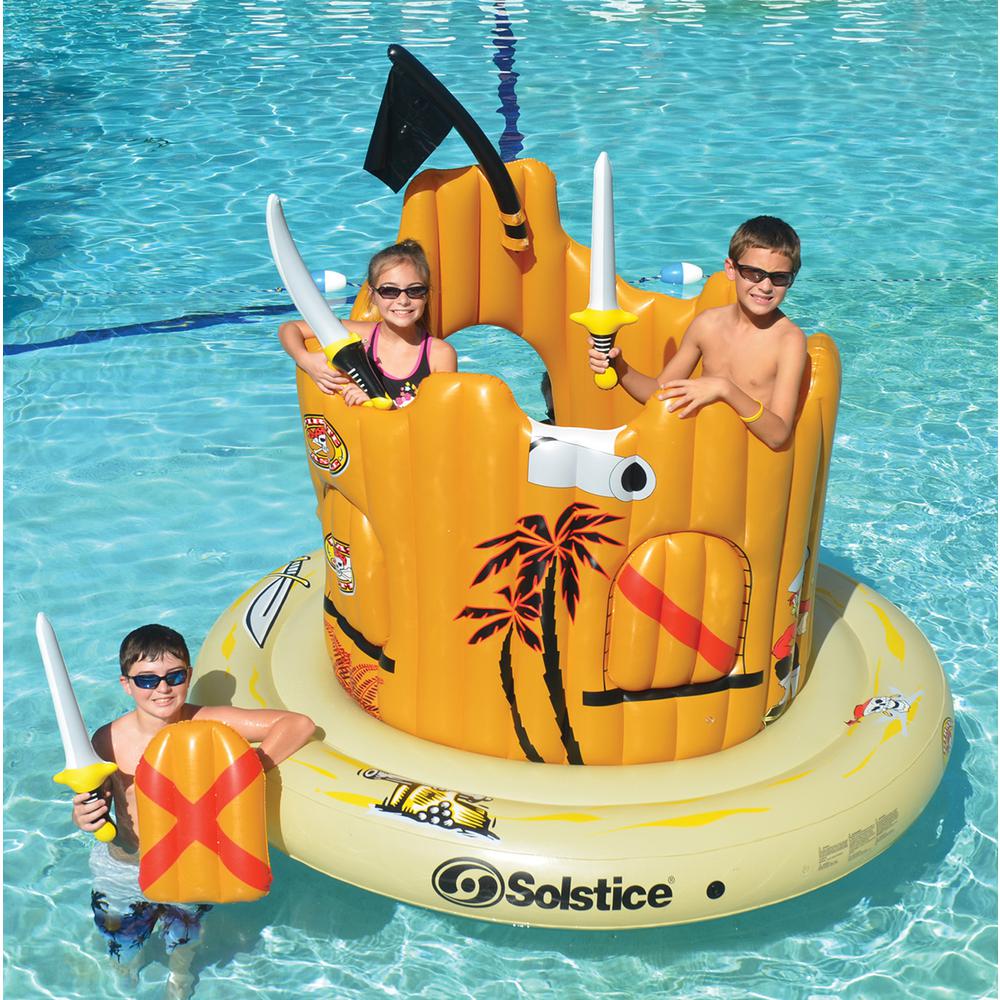 Inflatable Orange Pirate Castle Adventure Swimming Float  82-Inch. Picture 3
