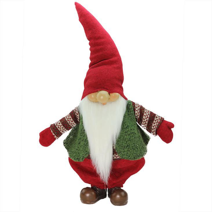 22" Red and White Gnome Christmas Tabletop Decoration. Picture 1