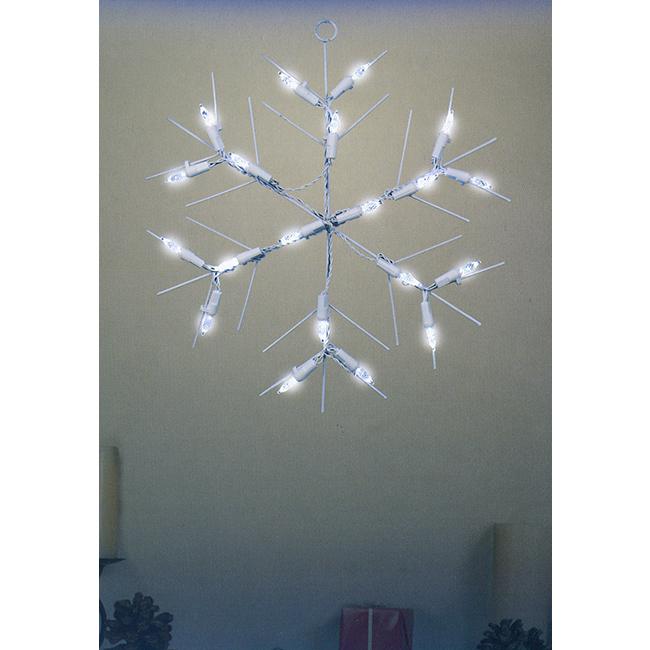 13" White and Clear LED Lighted Snowflake Christmas Window Silhouette Decoration. Picture 2