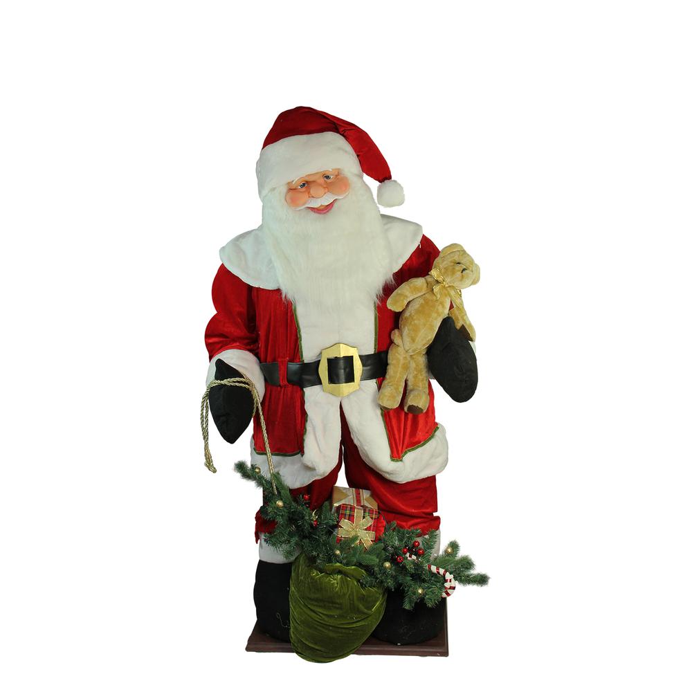 6' LED Lighted Musical Santa Claus with Gift Bag Christmas Inflatable Figurine. Picture 1
