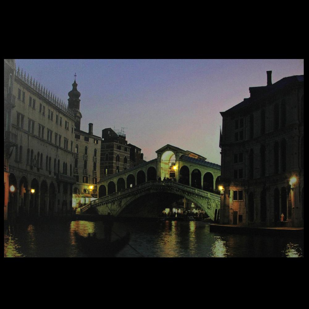 LED Lighted Venice  Italy Grand Canal Canvas Wall Art 15.75" x 23.5". Picture 2