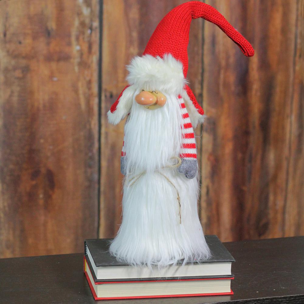 22" White and Red Slim Santa Gnome Christmas Tabletop Decor. Picture 3