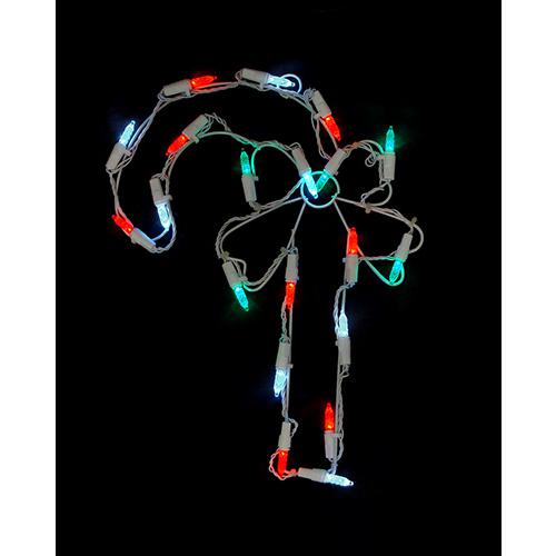 12" Battery Operated LED Candy Cane Christmas Window Silhouette Decoration. Picture 2