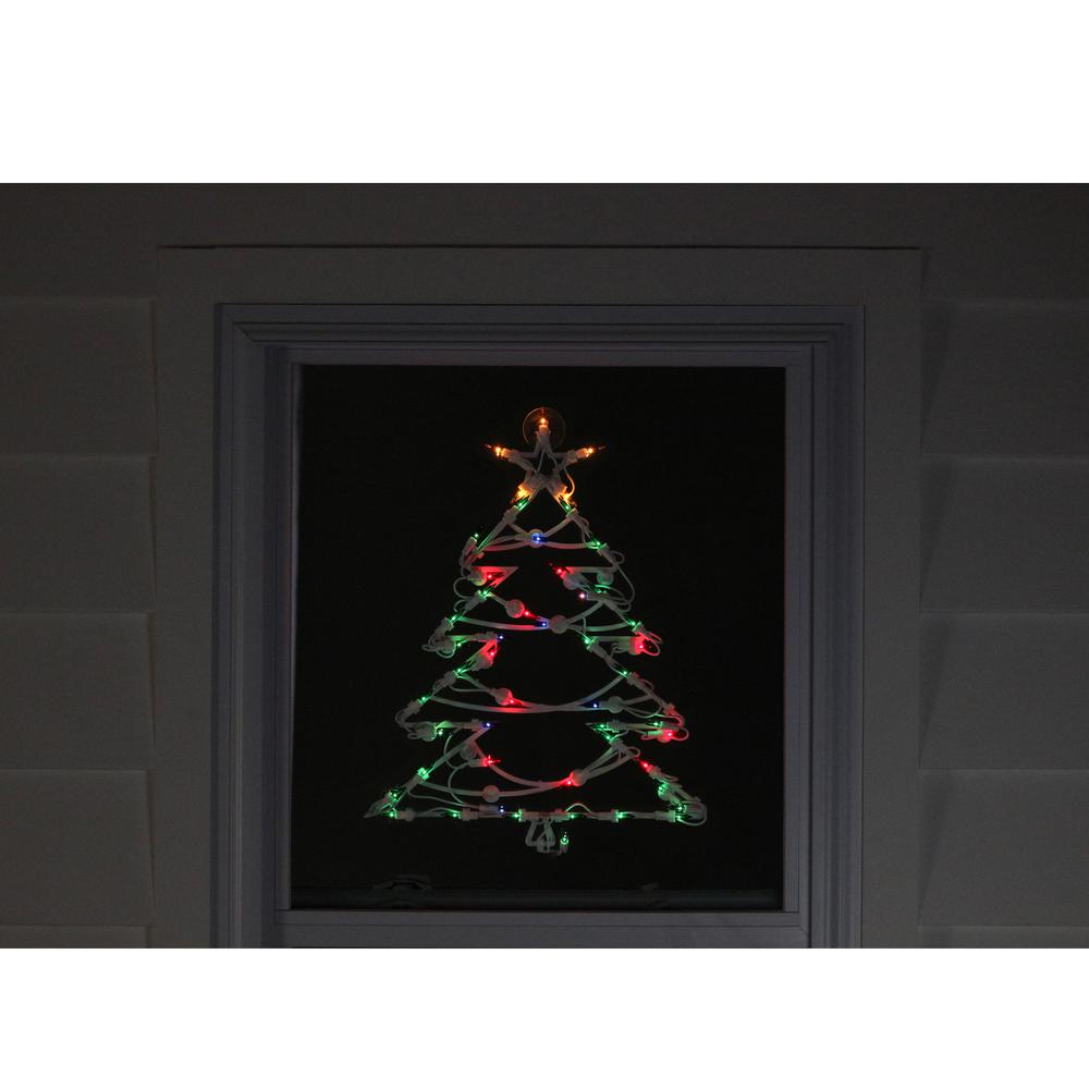 18" Lighted Tree Christmas Window Silhouette Decoration. Picture 3