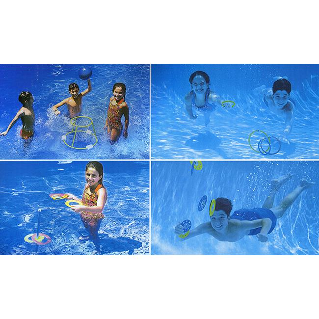 18" Vibrantly Colored 4-In-1 Fun Pack Swimming Pool Game Set. Picture 3