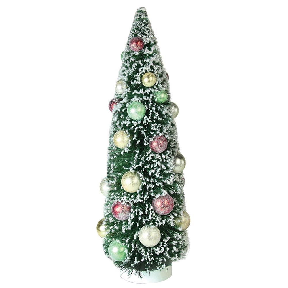 15" Green Frosted Sisal Pine Artificial Christmas Tabletop Tree. Picture 1