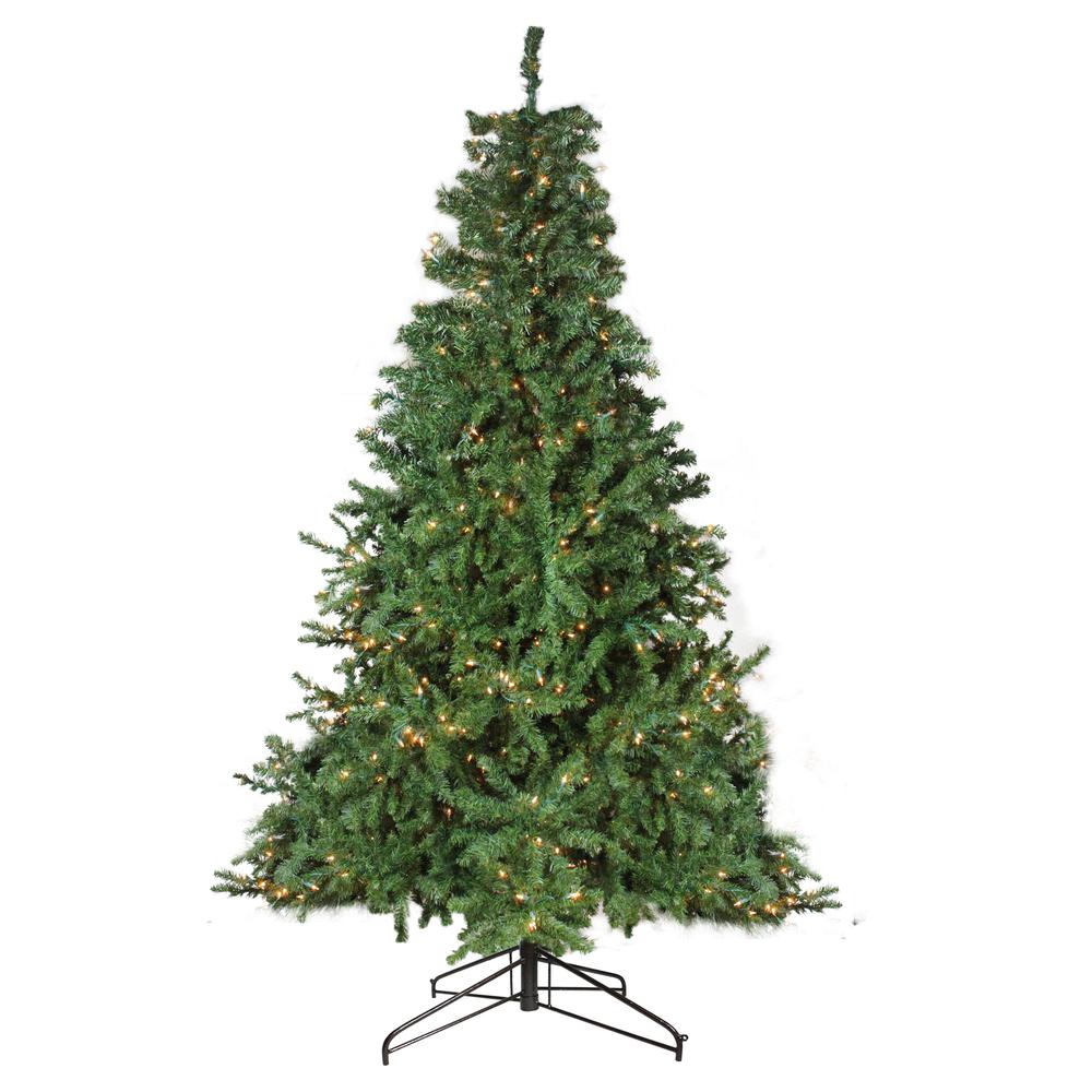 12' Pre-Lit 2-Tone Canadian Pine Commercial Artificial Christmas Tree - Warm White Lights. Picture 1