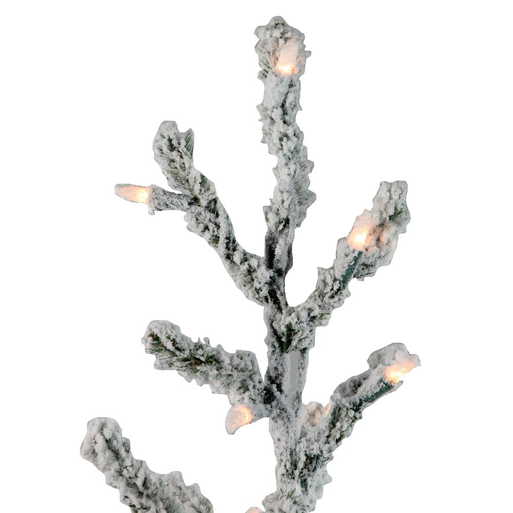 3' Pre-Lit Flocked Alpine Twig Artificial Christmas Tree - Warm White Lights. Picture 2