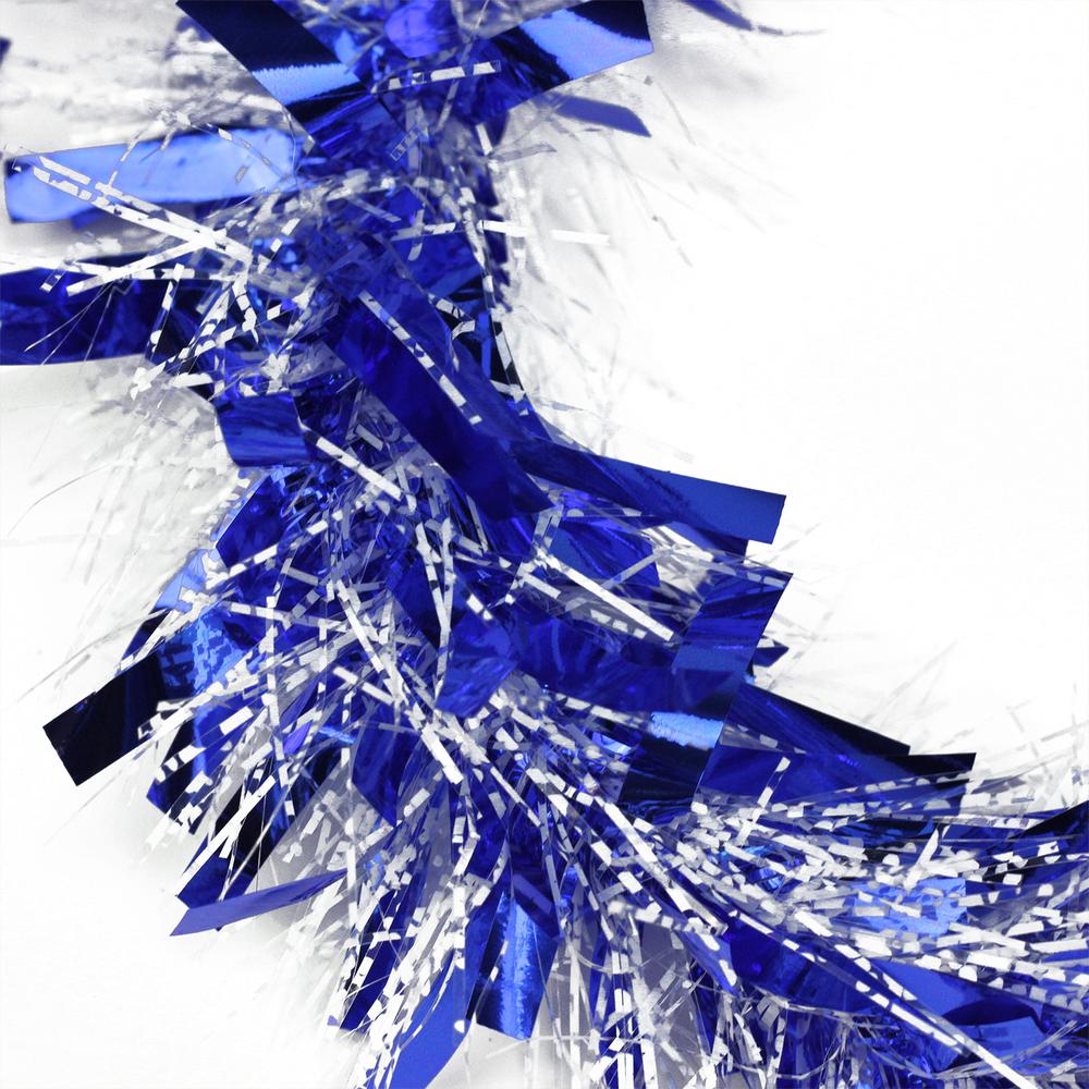 50' x 4" Blue and White Wide Cut Hanukkah Garland - Unlit. Picture 2