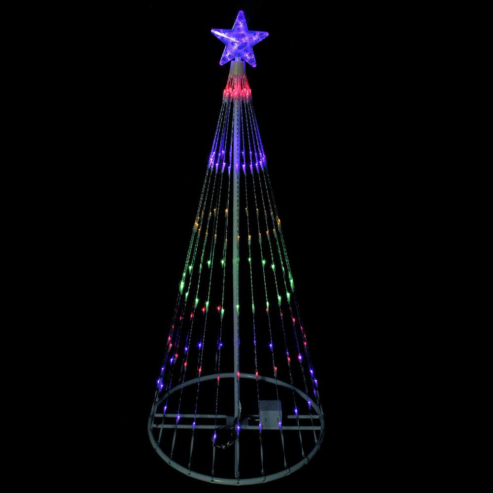 4' Multi-Color LED Lighted Show Cone Christmas Tree Outdoor Decoration. Picture 3