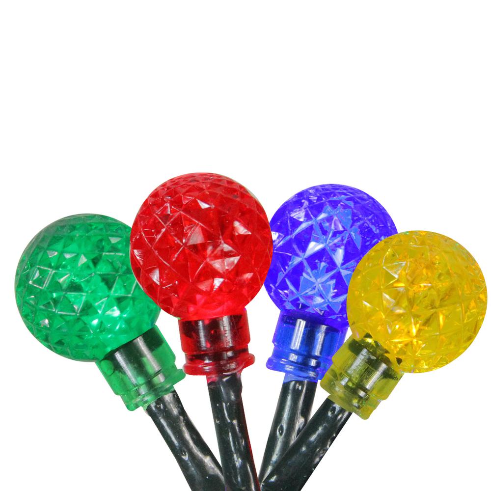 240 Multicolor LED G20 Globe Christmas Lights - 80 ft Green Wire. Picture 1