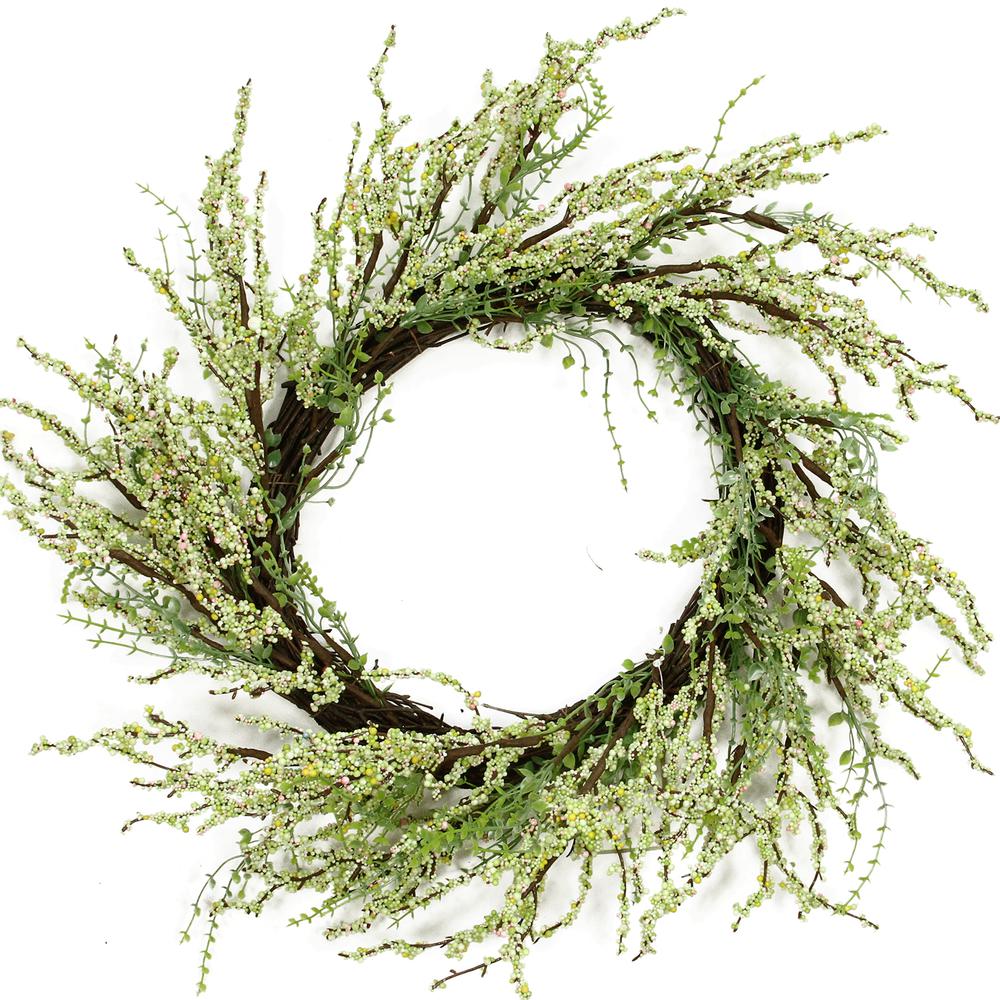 Berry Twig Artificial Wreath  Green and Brown 12-Inch. Picture 1