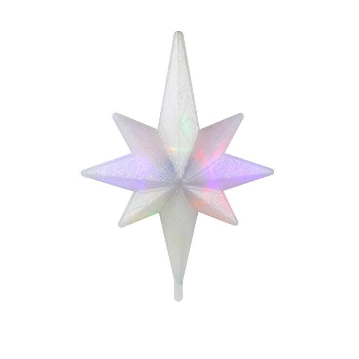 14.5" Winter Frost B/O Multi-Color LED Bethlehem Star Christmas Tree Topper. Picture 2