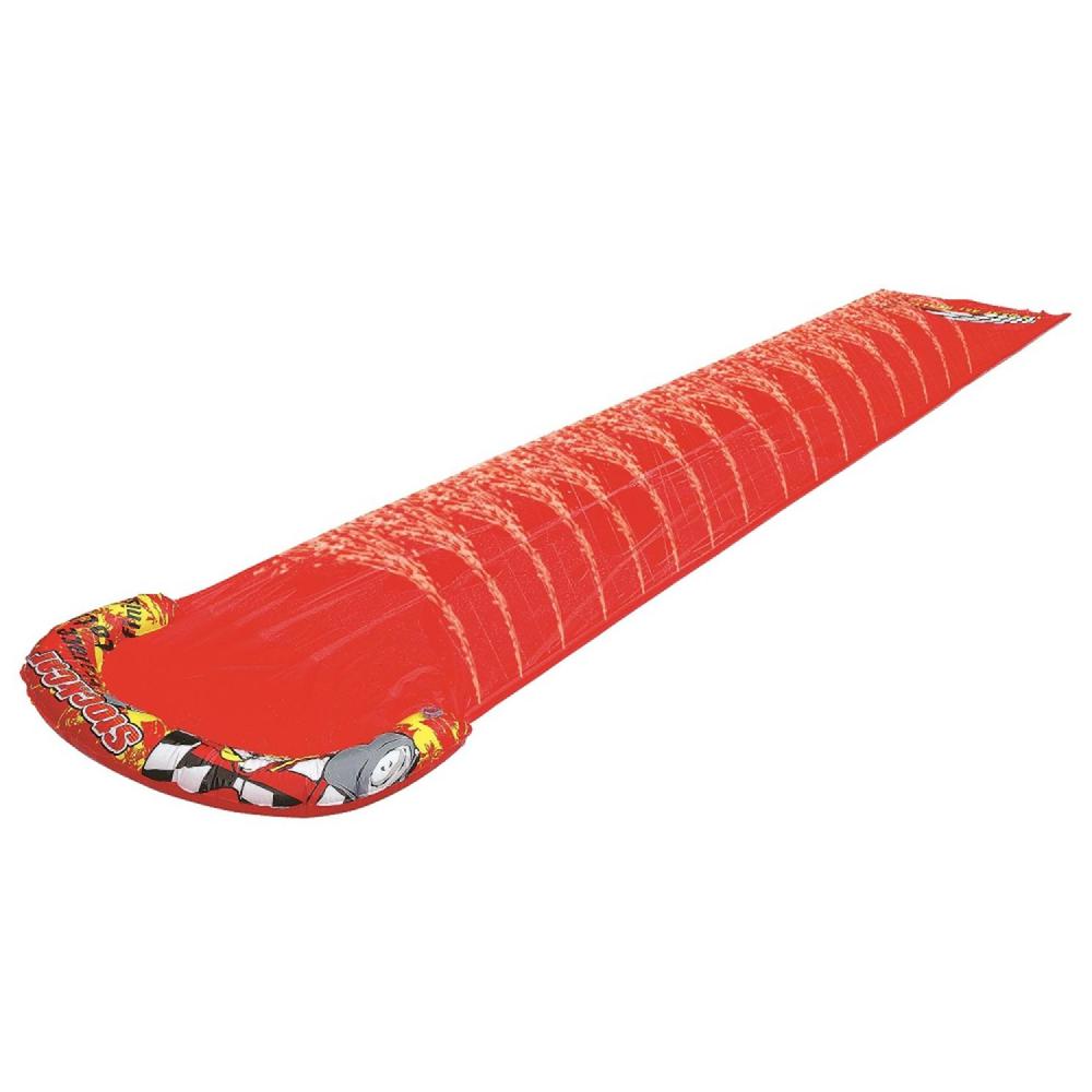 16.5' Red and Yellow Inflatable Race Car Water Slide. Picture 1