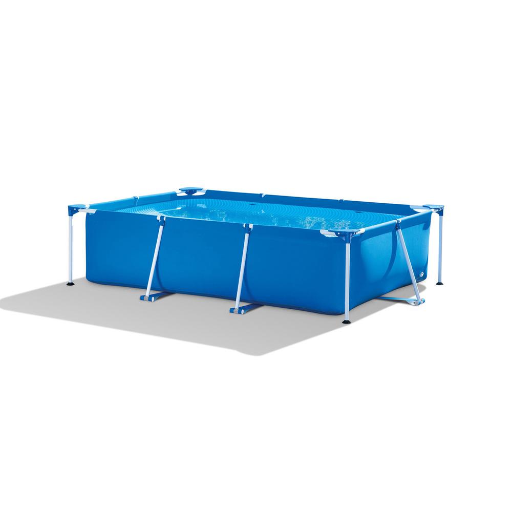 8.5ft x 25in Rectangular Frame Above Ground Swimming Pool with Filter Pump. Picture 1