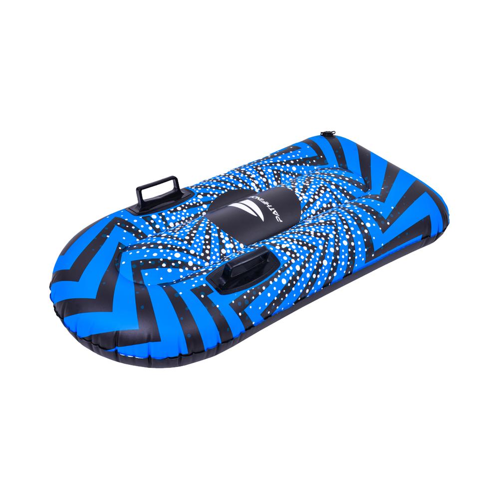 38" Inflatable Black and Blue Ride-On Pool Float or Snow Tube. Picture 1