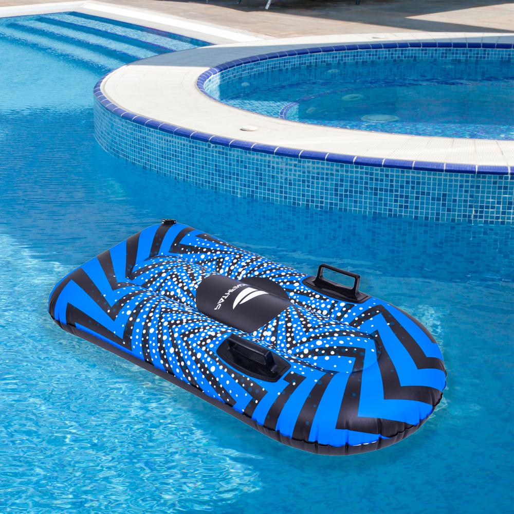 38" Inflatable Black and Blue Ride-On Pool Float or Snow Tube. Picture 3
