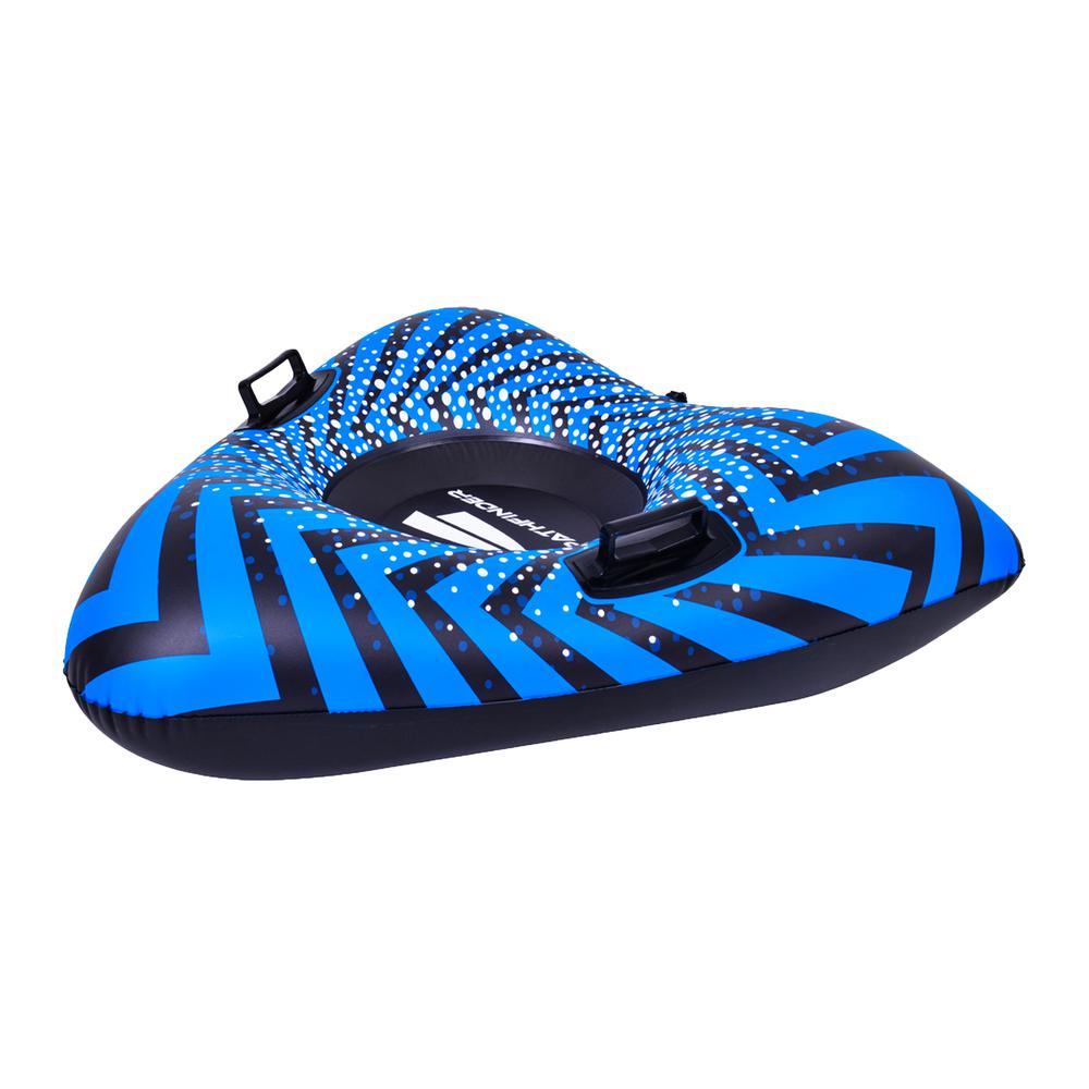 39" Inflatable Black and Blue Ride-On Pool Float or Snow Tube. Picture 1