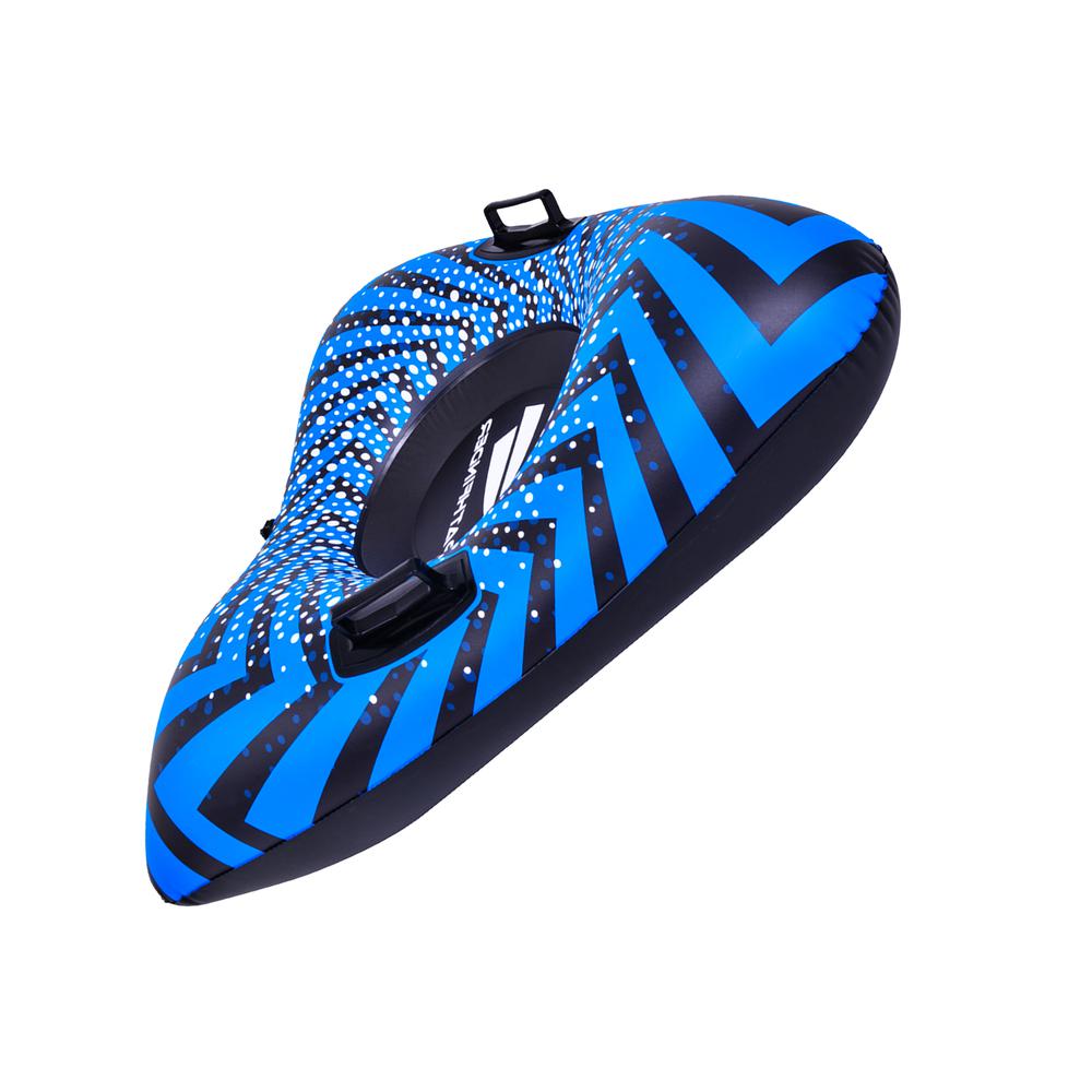 39" Inflatable Black and Blue Ride-On Pool Float or Snow Tube. Picture 4