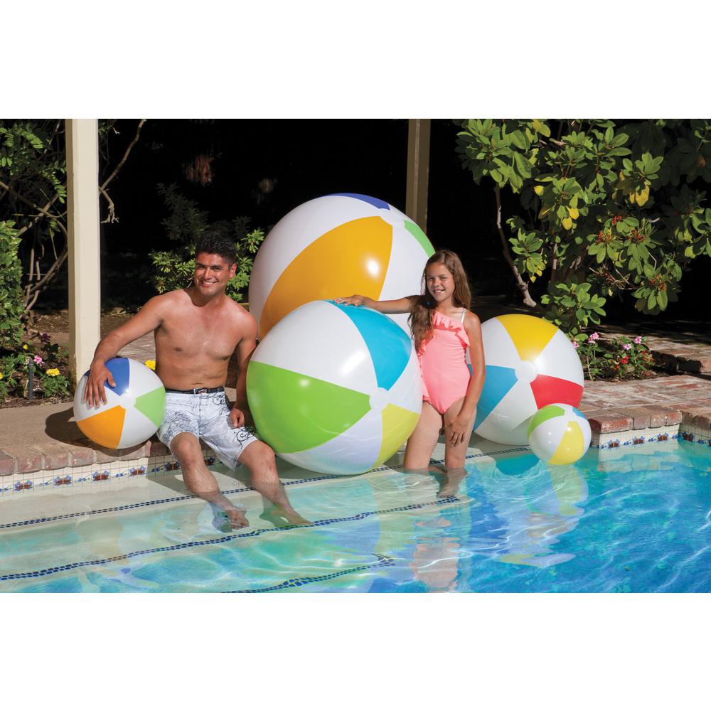 White and Yellow Inflatable 6 Panel Swimming Pool and Beach Ball  46-Inch. Picture 2
