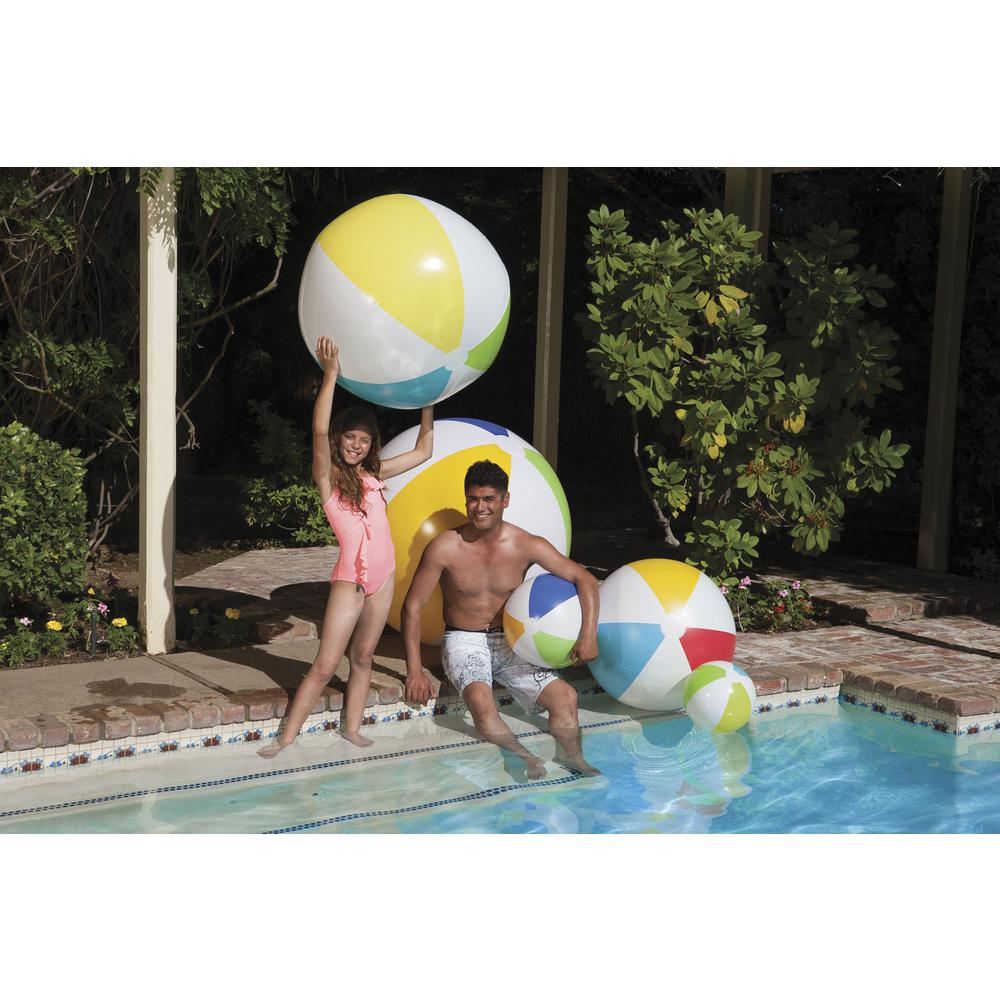 White and Yellow Inflatable 6 Panel Swimming Pool and Beach Ball  46-Inch. Picture 3
