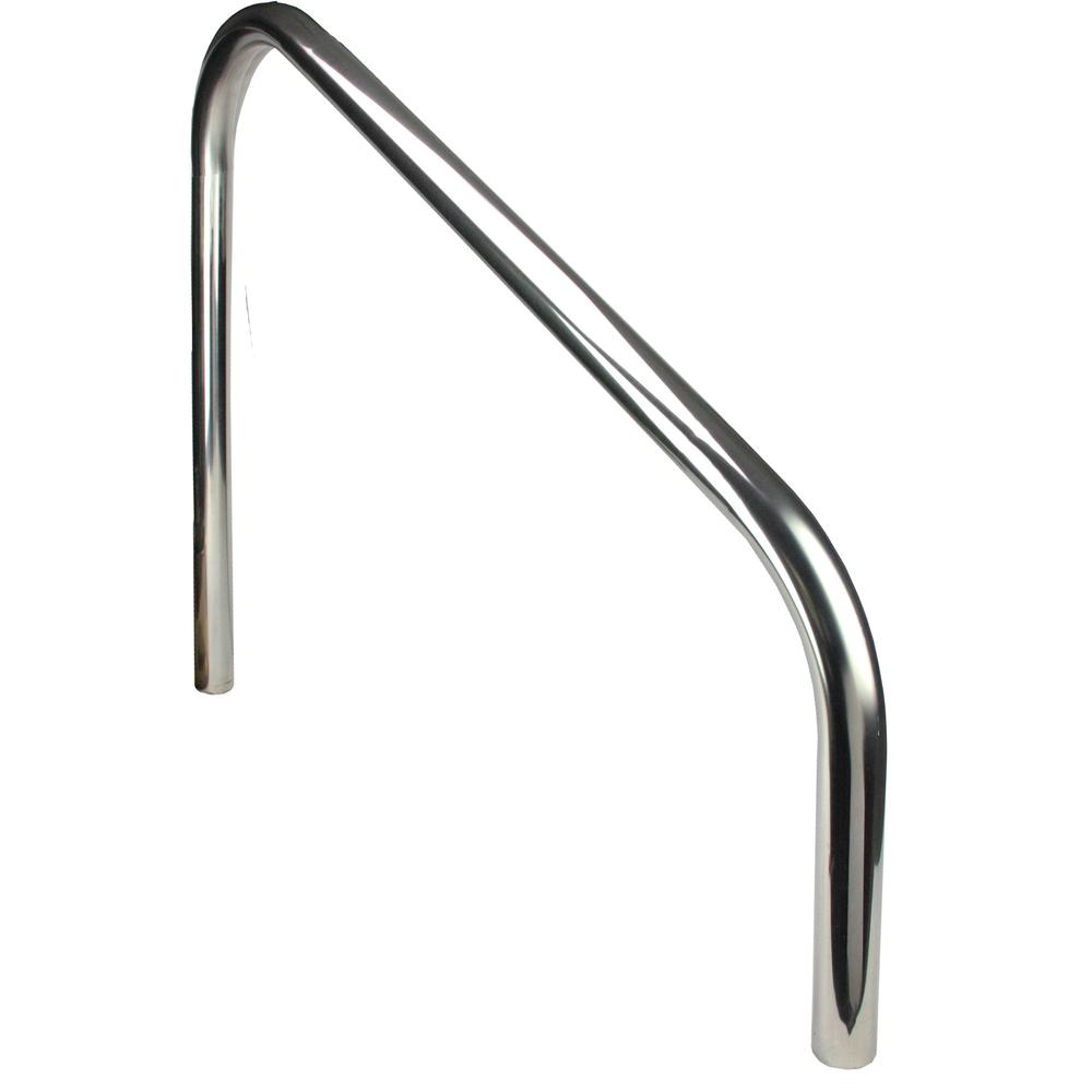 Set of 2 Silver Sloped Swimming Pool Handrails 38". Picture 3