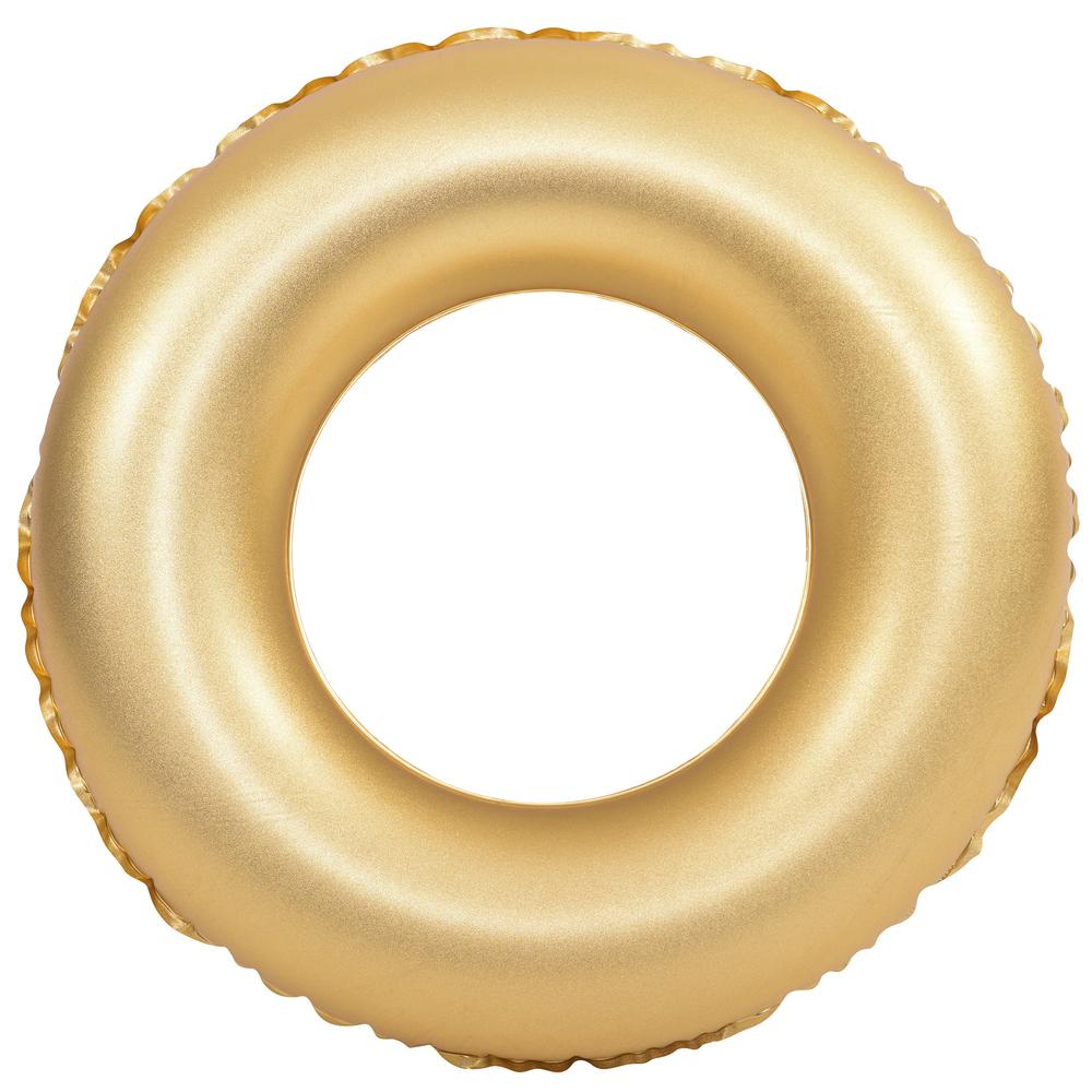 35" Inflatable Golden Pool Ring Float. Picture 1