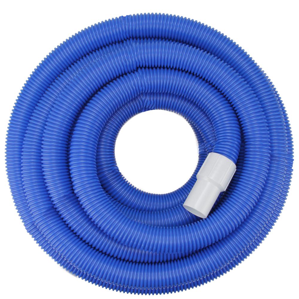 Blue Blow-Molded PE In-Ground Swimming Pool Vacuum Hose with Swivel Cuff 25' x 1.5". Picture 1