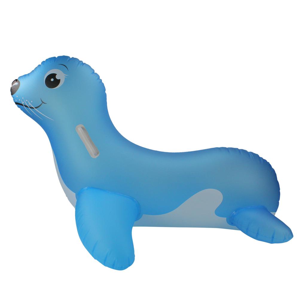 46" Inflatable Blue Sea Lion Ride On Pool Float with Handles. Picture 2