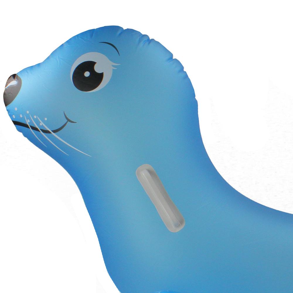 46" Inflatable Blue Sea Lion Ride On Pool Float with Handles. Picture 3