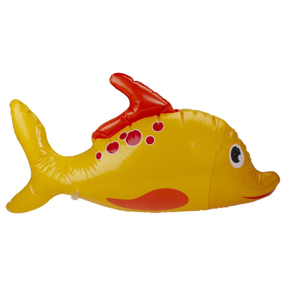34.5" Yellow Dorado Fish Children's Inflatable Swimming Pool Kickboard. Picture 2