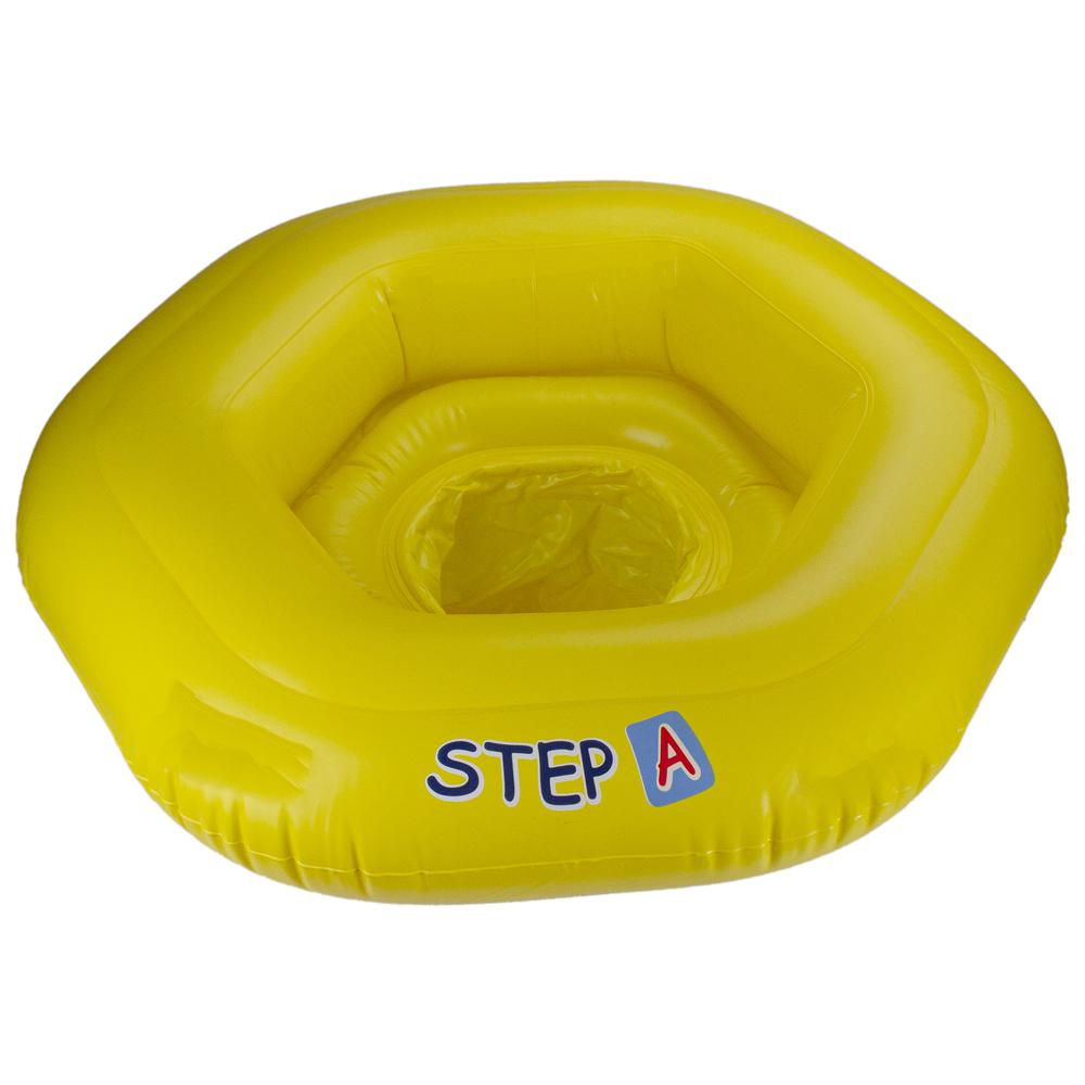 26" Inflatable Yellow STEP A Swimming Pool Baby Seat Float. Picture 1