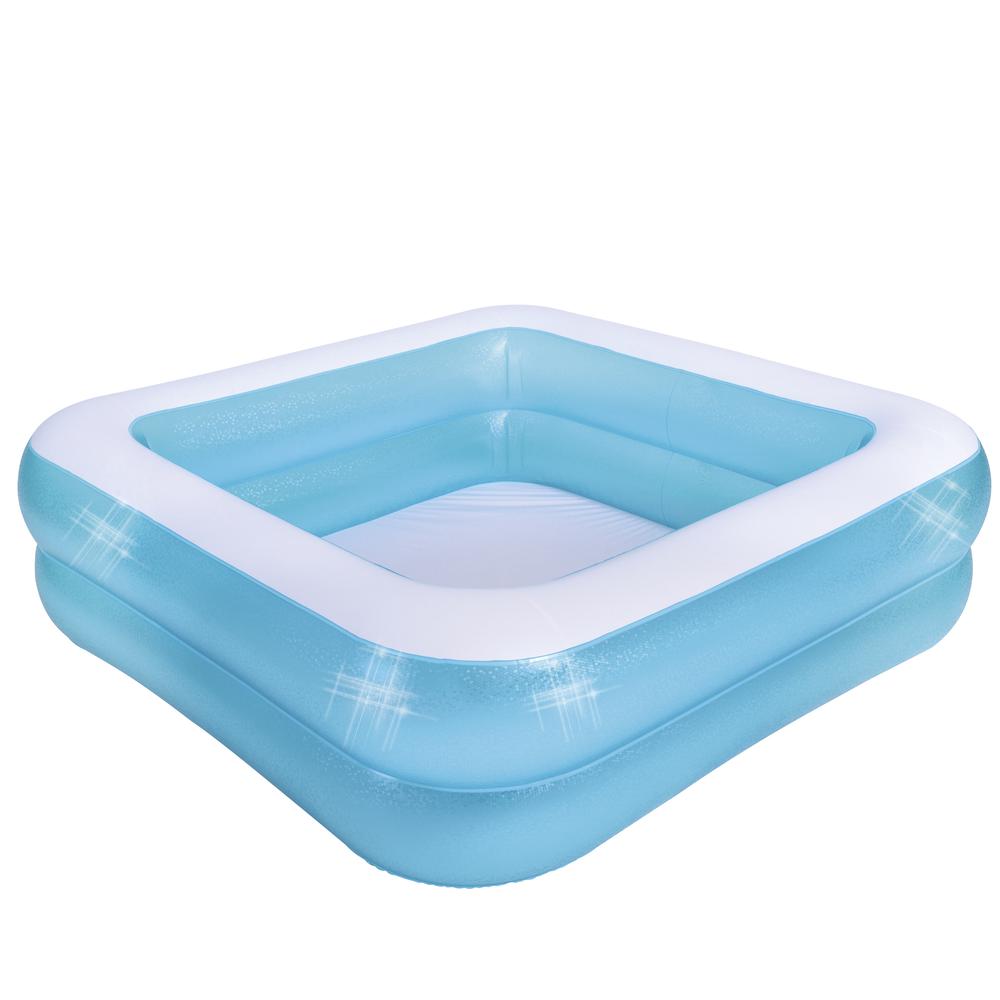 4.75ft. Inflatable Blue and White 2-Ring Swimming Pool. Picture 1