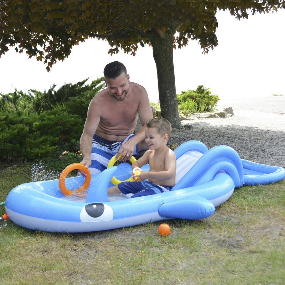 6.75ft Inflatable Childrens Whale Shaped Interactive Play Pool. Picture 2