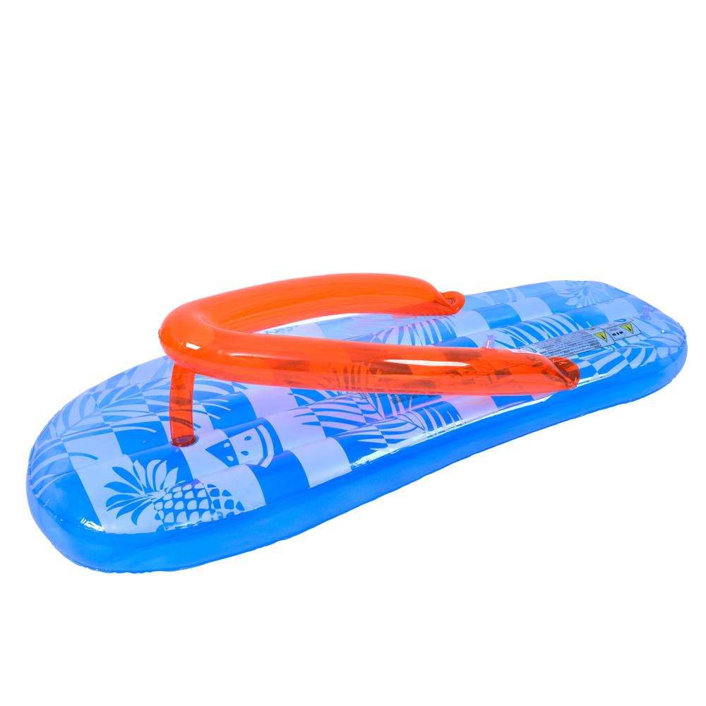 5.75' Inflatable Blue and Orange Jumbo Flip Flop Pool Float. Picture 1