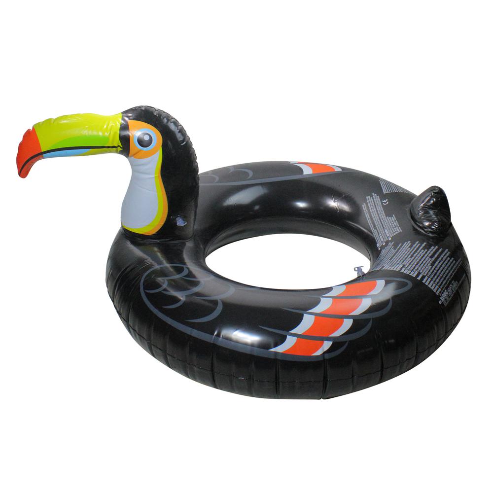 52" Inflatable Black Jumbo Toucan Pool Ring Float. Picture 2