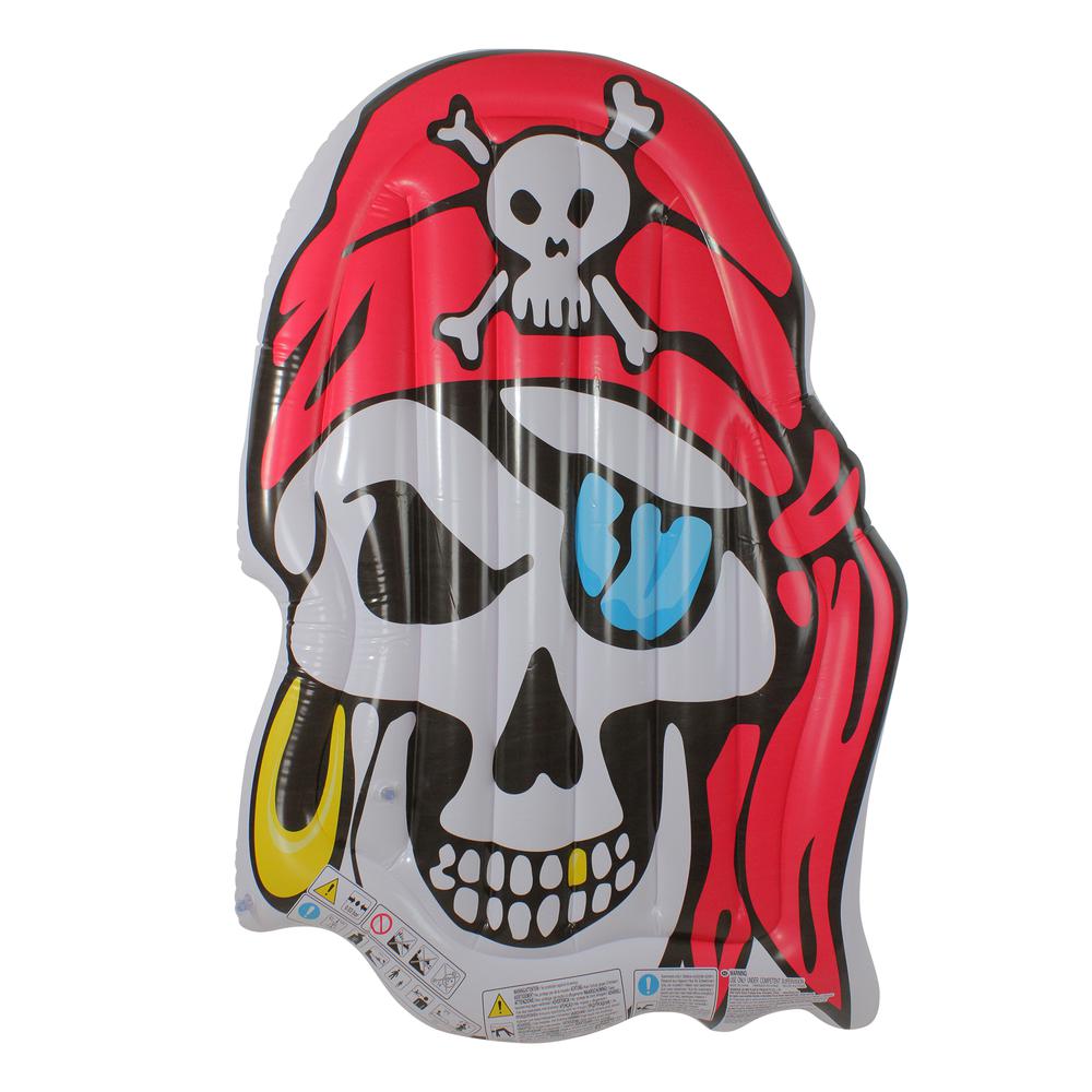 59" Inflatable Pirate Skull Jumbo Pool Float. Picture 1