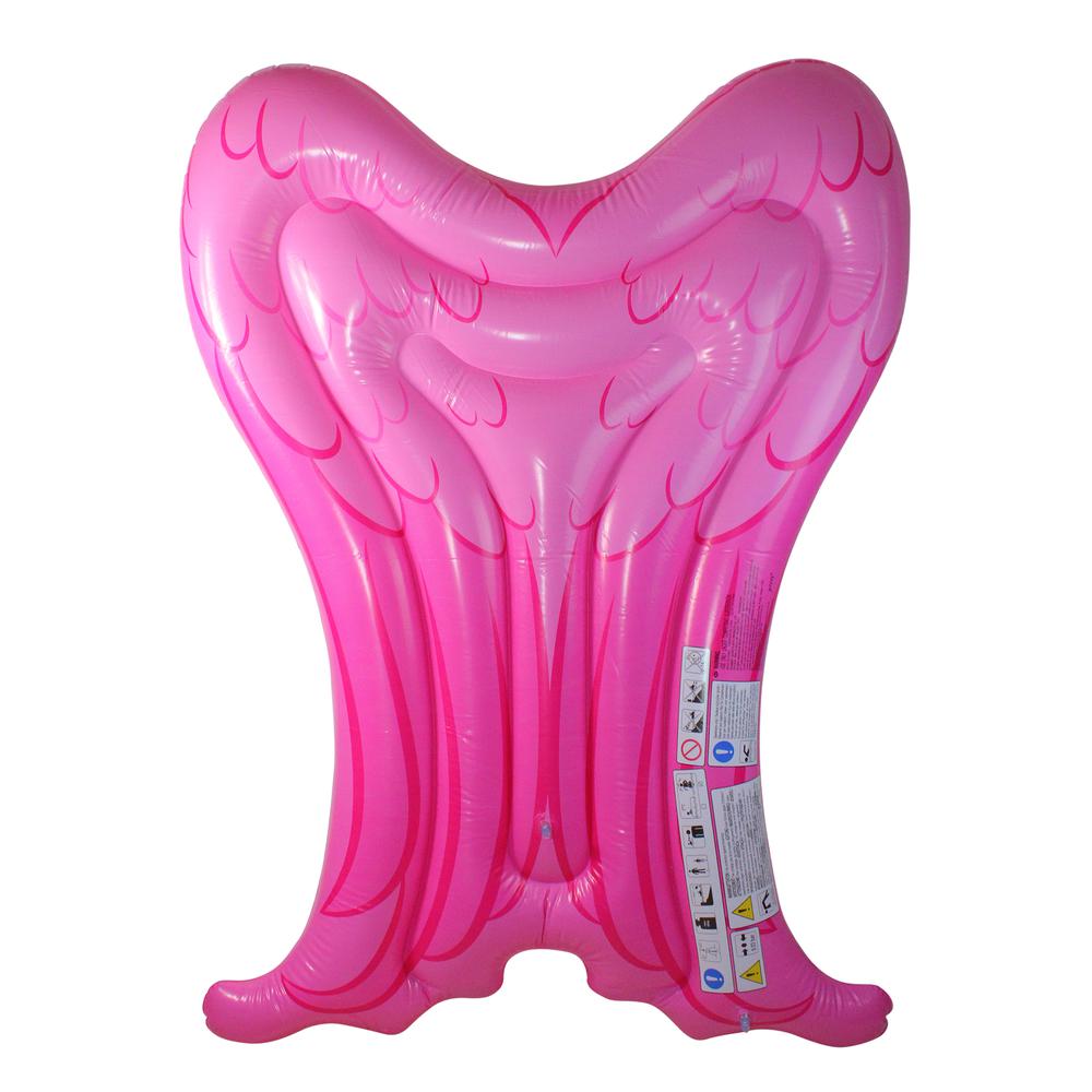 5' Inflatable Pink Angel Wings Pool Mattress Float. Picture 1