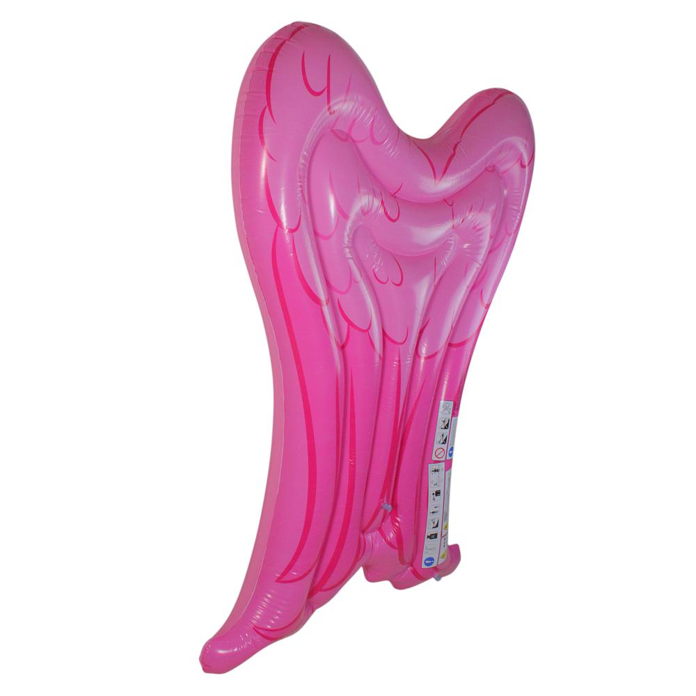 5' Inflatable Pink Angel Wings Pool Mattress Float. Picture 2