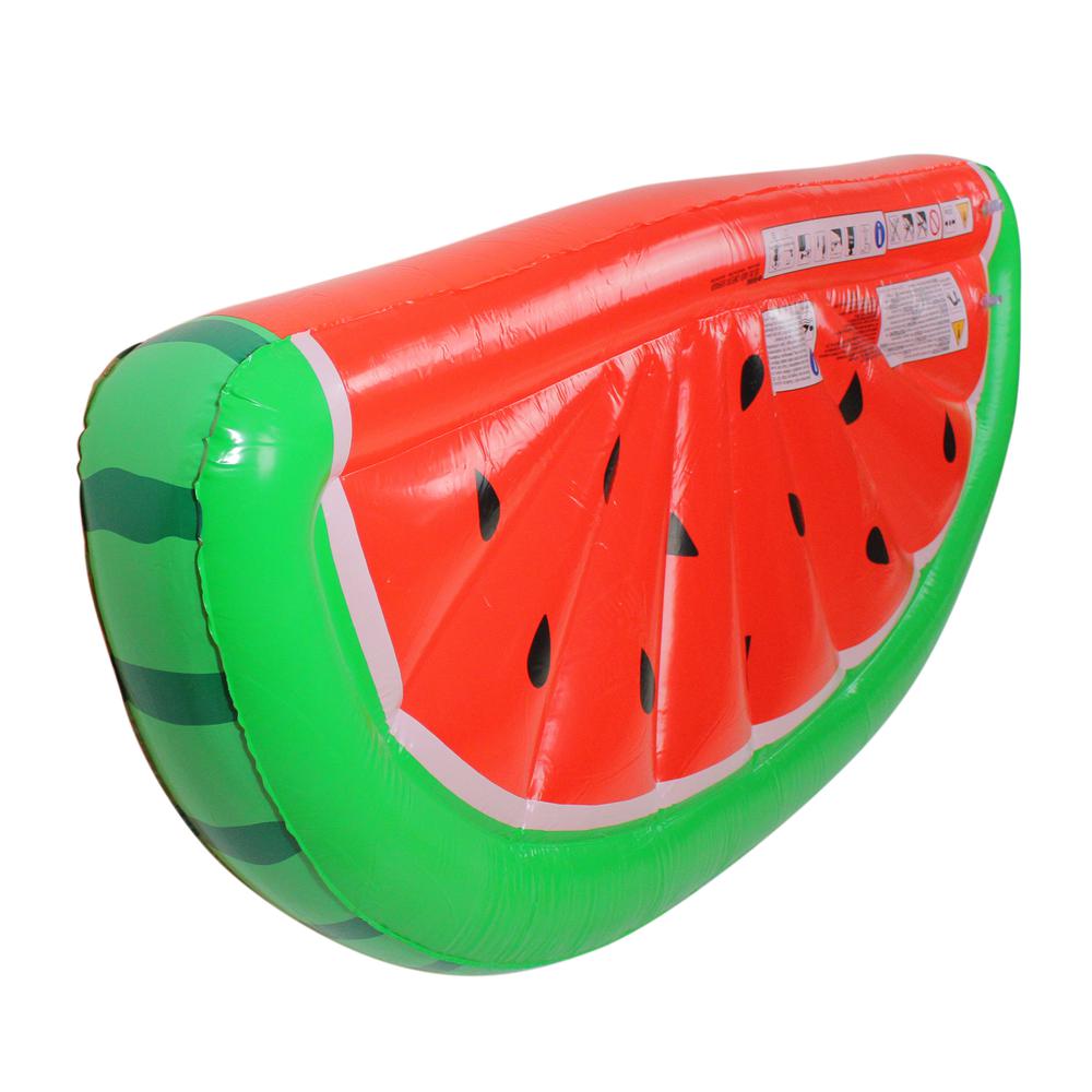 5.75' Inflatable Red and Green Jumbo Watermelon Slice Lounge Pool Float. Picture 2