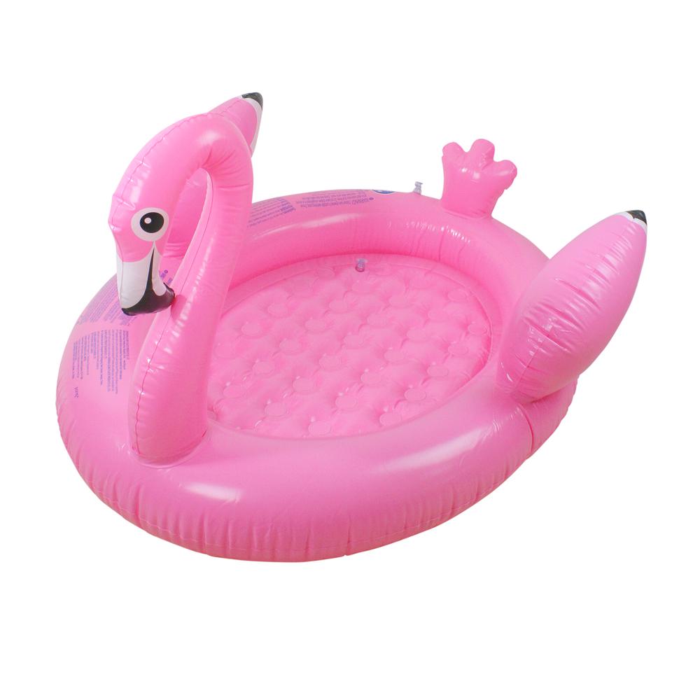 42.5" Inflatable Pink Flamingo Children's Swimming Pool. Picture 2