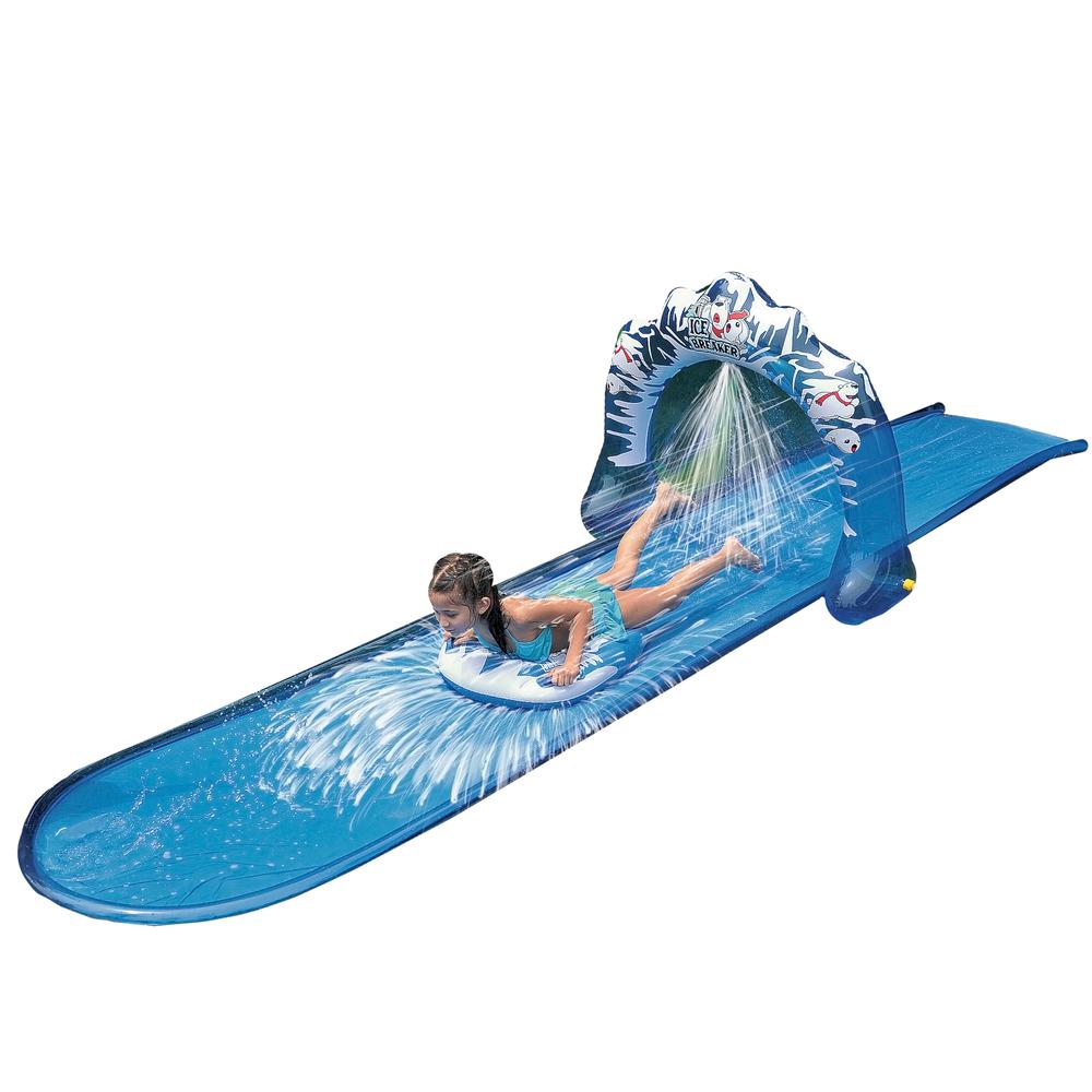 16' Blue and White Inflatable Ice Breaker Lawn Water Slide. Picture 1