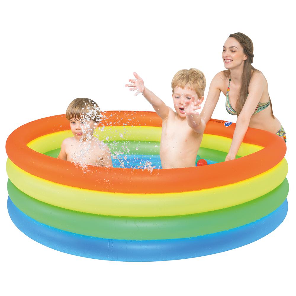 59" Blue and Yellow Ring Inflatable Swimming Pool for Children. Picture 1