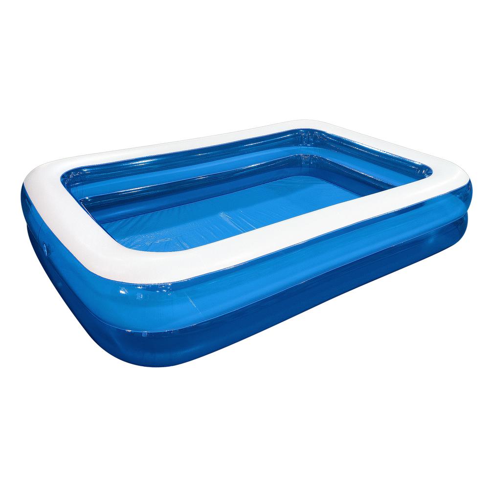 6.5' Blue and White Inflatable Rectangular Swimming Pool. Picture 1