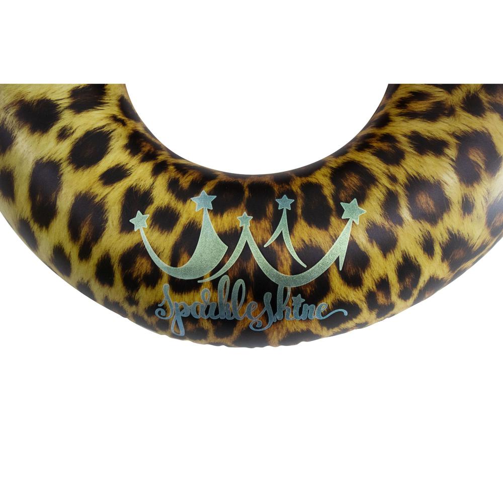 35" Inflatable Leopard Print Swimming Pool Inner Tube. Picture 5