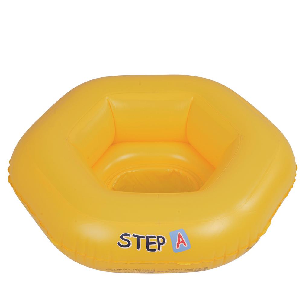 26" Yellow Inflatable STEP A Swimming Pool Baby Seat Float. Picture 1