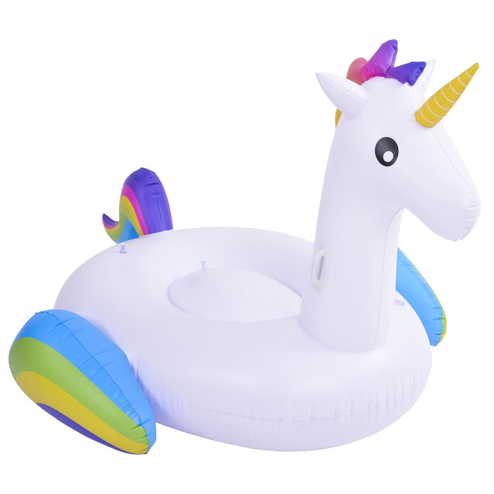 7' Inflatable Rainbow Unicorn Jumbo Pool Float. Picture 1